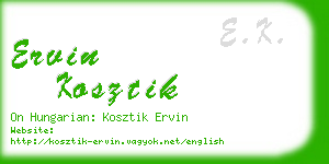 ervin kosztik business card